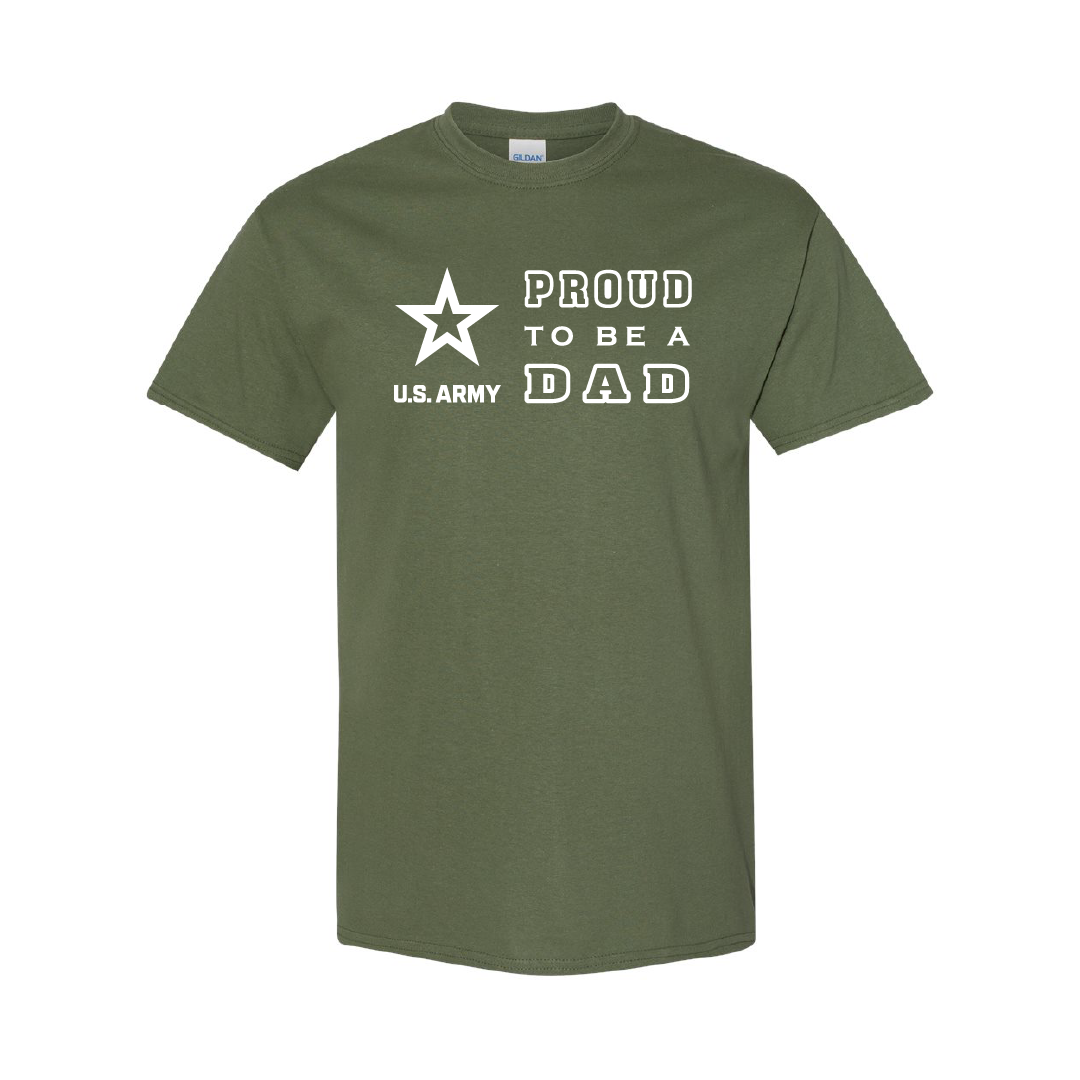Military Cotton T-Shirt - Proud to Be Army Dad