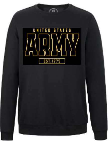 United States Army Premium Tackle Twill Sweatshirt - TT06-AR Black