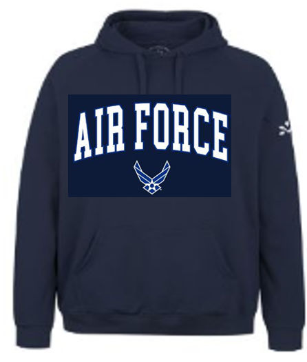 United States Air Force Premium Tackle Twill Hooded Sweatshirt - TT07-AF Solid Navy