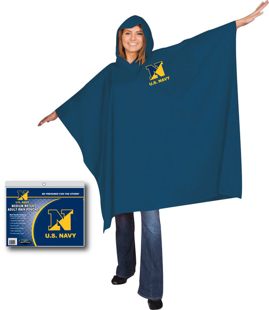 Medium Weight Poncho Navy