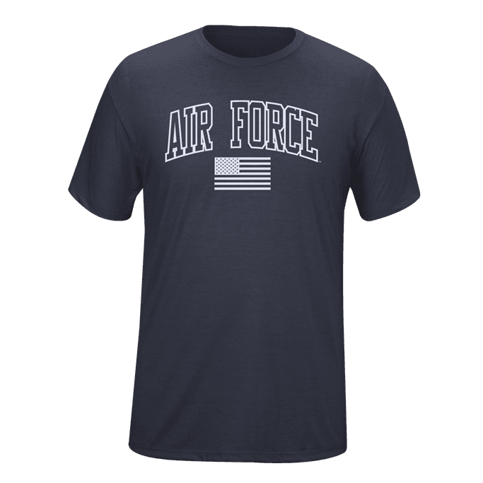 Military Cotton T-Shirt - American Flag - Air Force