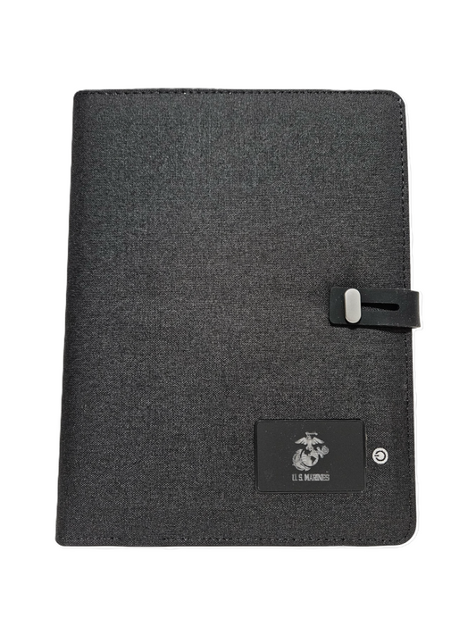 Powerbank Organizer Padfolio with Phone Charger Marine Corps Black