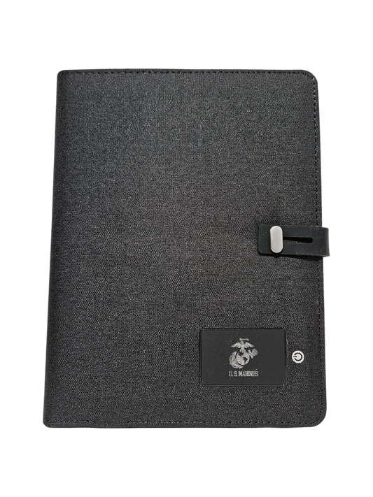 Powerbank Organizer Padfolio with Phone Charger United States Marine Corps