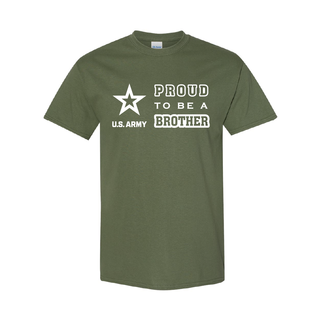 Military Cotton T-Shirt - Proud to Be Army Brother