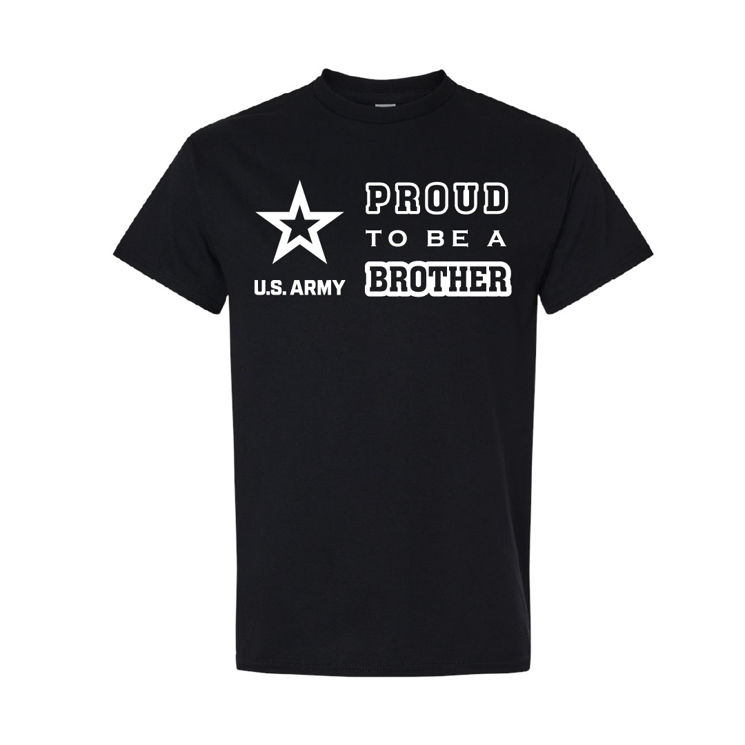 Military Cotton T-Shirt - Proud to Be Army Brother