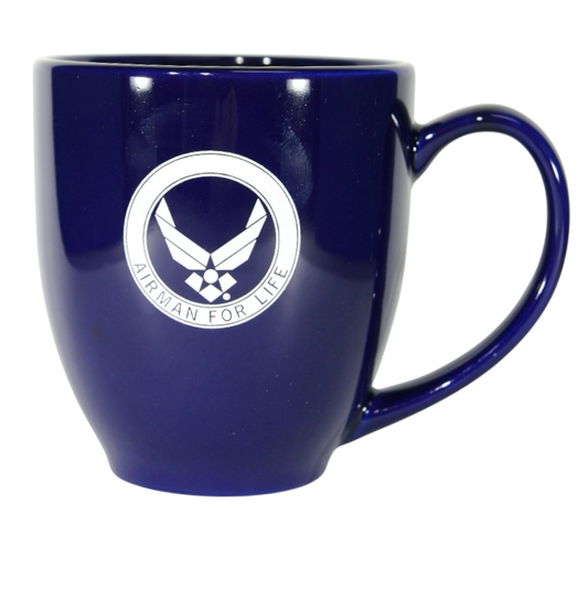 Bistro Mug U.S. Air Force Airman For Life Navy Blue
