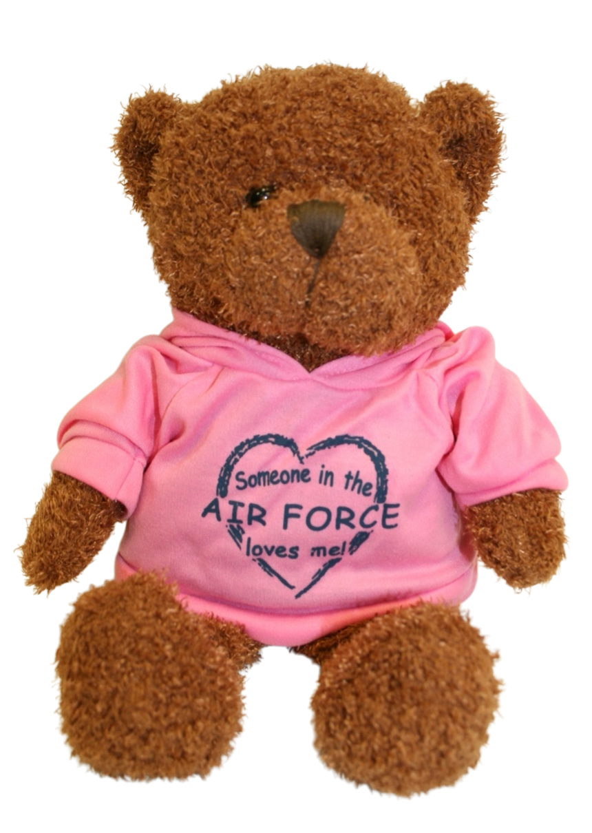 Plush Brown Bear Pink Air Force Shirt
