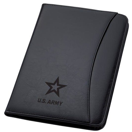 Regular Padfolio Black with Debossed Army logo