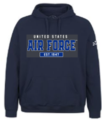 United States Air Force Premium Tackle Twill Hooded Sweatshirt - TT06-AF Solid Navy
