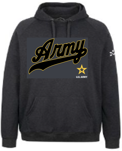 United States Army Premium Tackle Twill Hooded Sweatshirt - TT05-AR Heather Charcoal