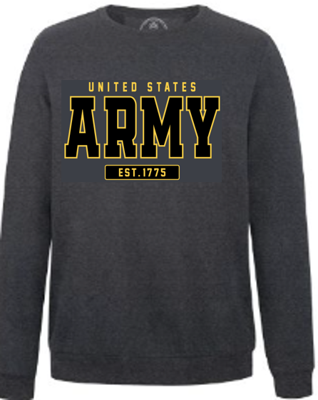 United States Army Premium Tackle Twill Sweatshirt - TT06-AR Heather Charcoal