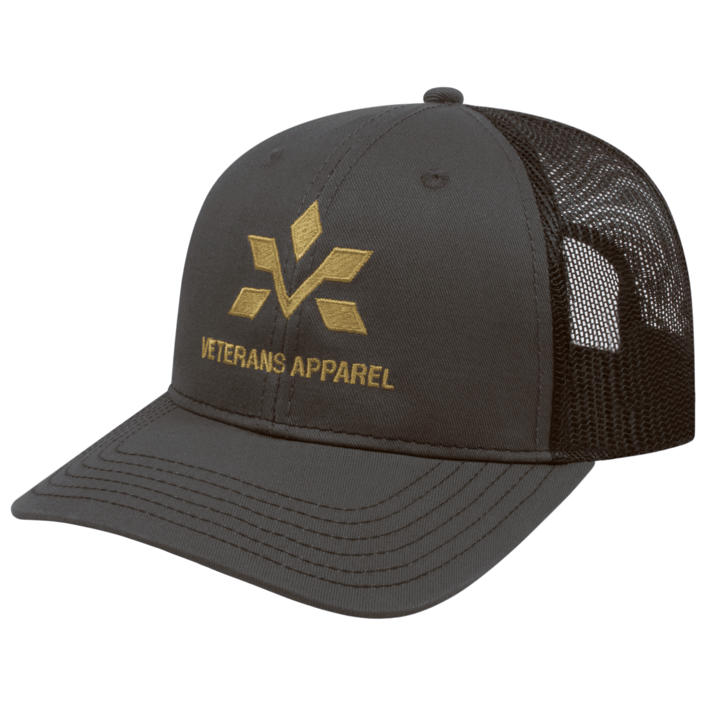 Veterans Apparel Charcoal Poly Cotton Flat Bill Cap