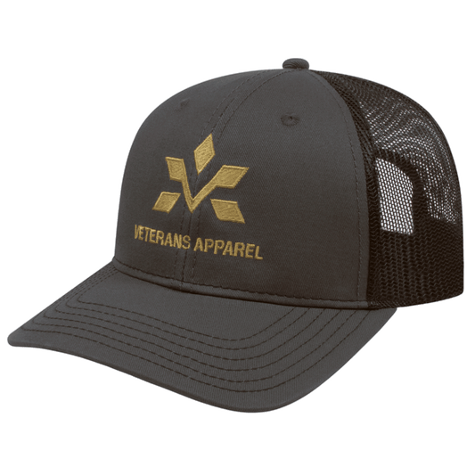Veterans Apparel Charcoal Poly Cotton Flat Bill Cap