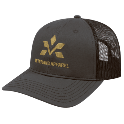 Veterans Apparel Charcoal Poly Cotton Flat Bill Cap